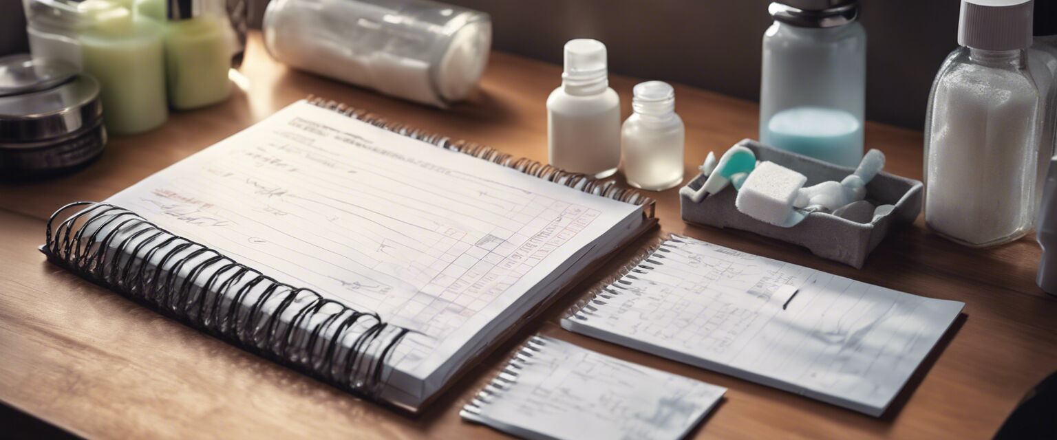 Personal hygiene checklist on a desk